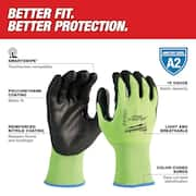 X-Large High Visibility Level 2 Cut Resistant Polyurethane Dipped Work Gloves (3-Pack)