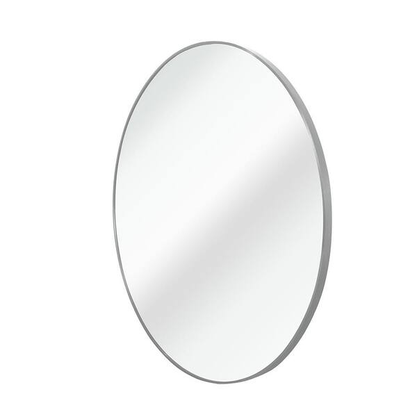 Silver 42 in. W x 42 in. H Modern Round Aluminium Framed Mirror Wall Mirror Wall Decor Mirror