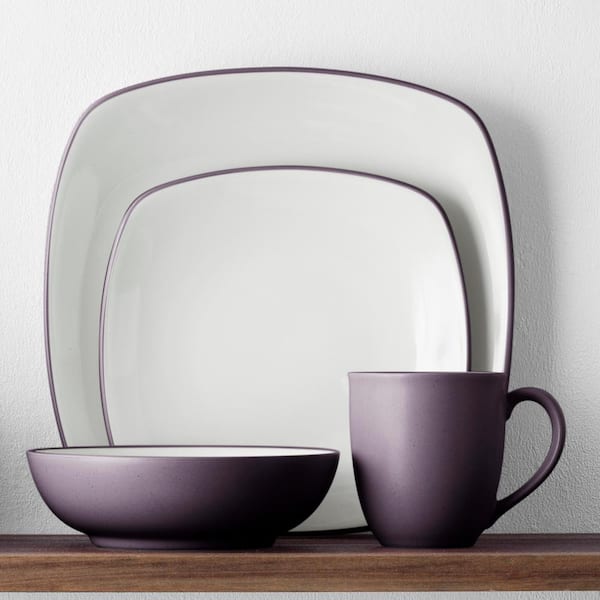 Colorwave Plum 12 fl. oz. (Purple) Stoneware Mugs, (Set of 4)