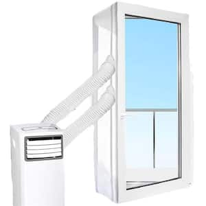 13 ft. Portable Air Conditioner Window Seal Kit with Zip and Adhesive, Air Conditioning Windscreen Cloth Without Hose