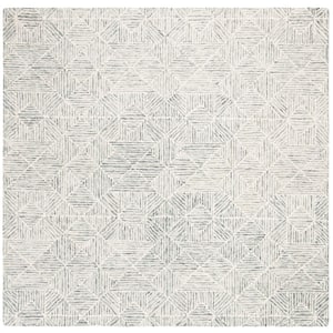 Abstract Green/Ivory 4 ft. x 4 ft. Diamond Geometric Square Area Rug