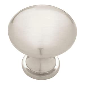Classic Round 1-1/4 in. (32 mm) Satin Nickel Solid Cabinet Knob (10-Pack)