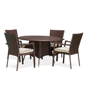Palmers Multi-Brown 5-Piece Plastic Outdoor Dining Set
