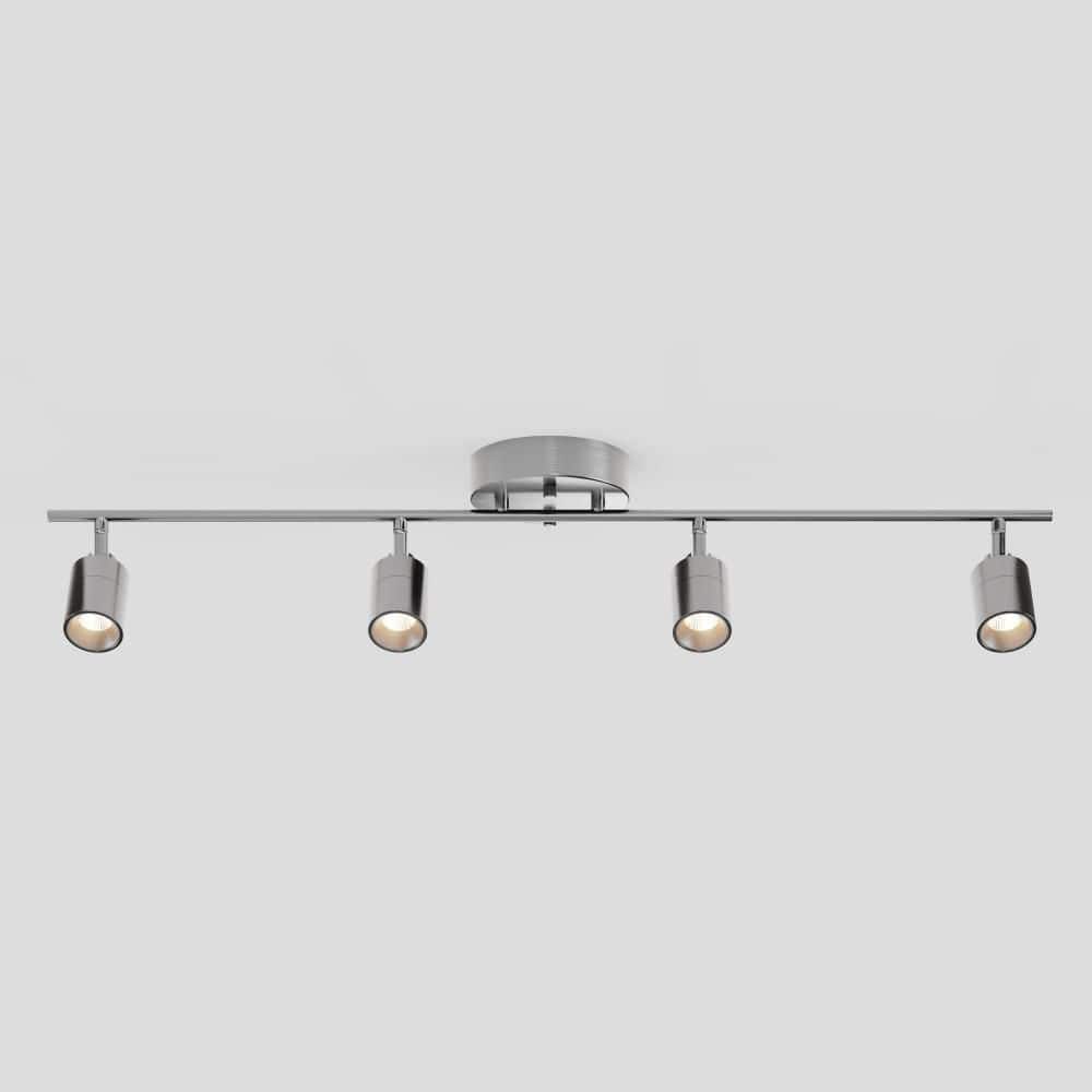 Shura Brushed Nickel Integrated LED Fixed Track Light Rotatable Cylinder Heads 3 ft. Track Lighting Kit 3000K 2240 Lumen price history on PriceWatchPro