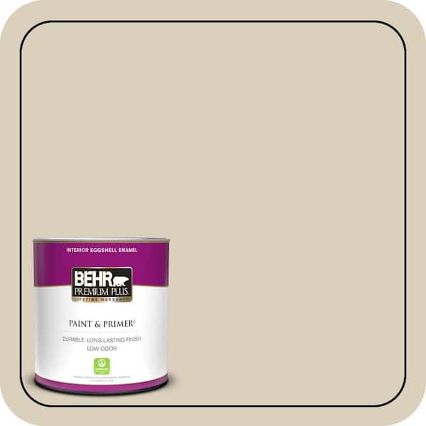 BEHR PREMIUM PLUS 1 qt. #MQ3-15 Bell Tower Eggshell Enamel Low Odor Interior Paint & Primer