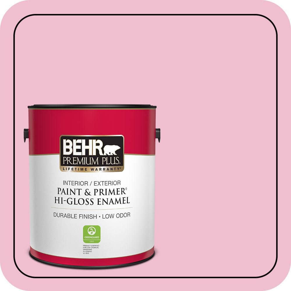 1 gal. #100B-4 Pink Chintz Hi-Gloss Enamel Interior/Exterior Paint & Primer price history on PriceWatchPro