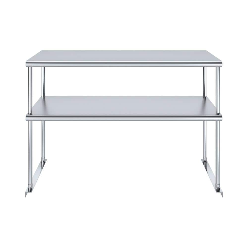 18" x 48" Stainless Steel Double Tier Kitchen Utility Overshelf