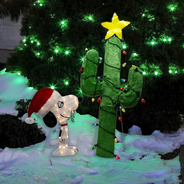 Peanuts 48 in. L2D LED Pre-Lit Yard Decor Snoopy Adventures Snoopy ...