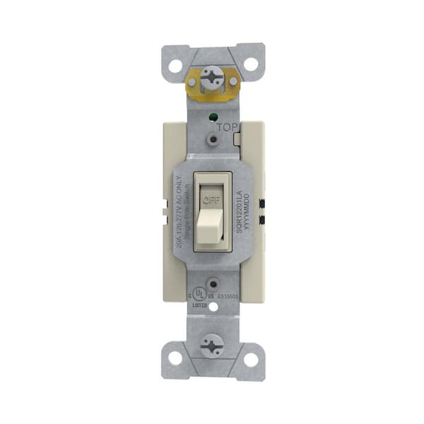 20 Amp Single-Pole Light Switch Residential Light Almond