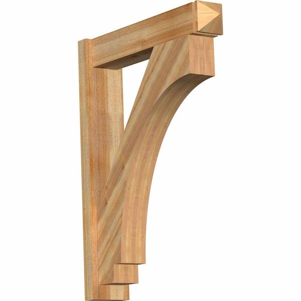 Ekena Millwork 6 in. x 36 in. x 28 in. Western Red Cedar Imperial Arts and Crafts Rough Sawn Outlooker