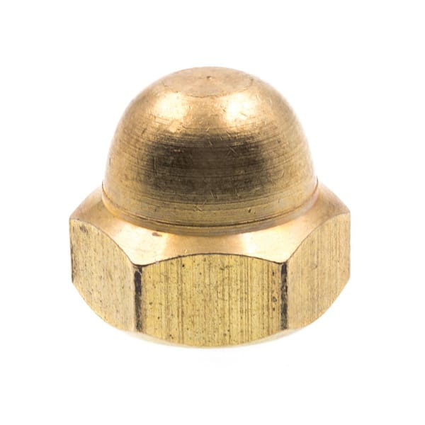 Prime-Line #10-32 Solid Brass Acorn Cap Nuts (10-Pack)