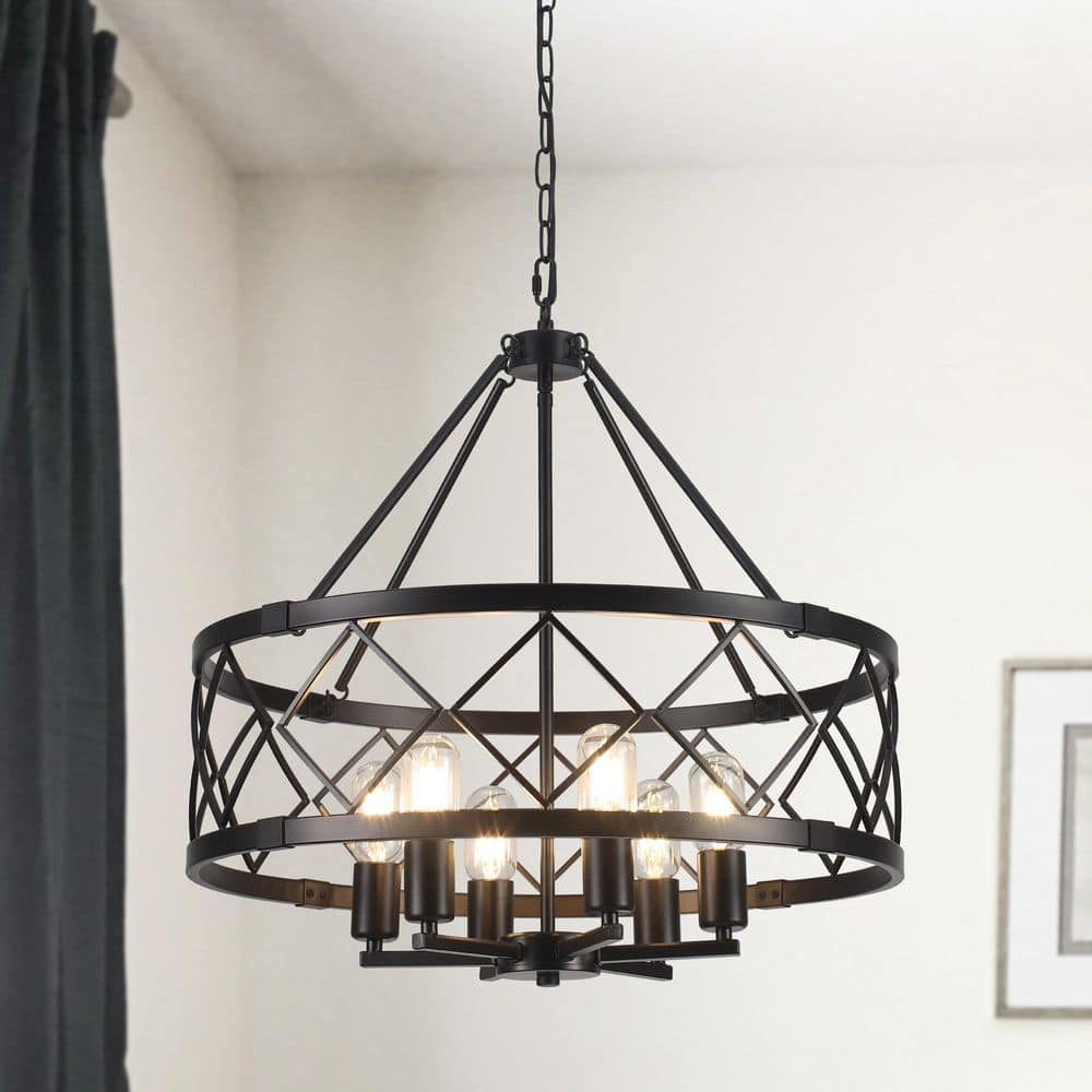 6-Light Black Circle Hanging Candlestick Linear Chandelier Lighting Fixture for Kitchen Island price history on PriceWatchPro