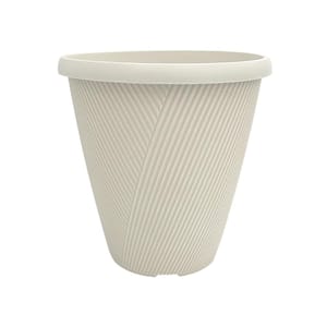 14 in. Eleanora Cream Plastic Self-Watering Planter (14 in. D x 14.5 in. H)