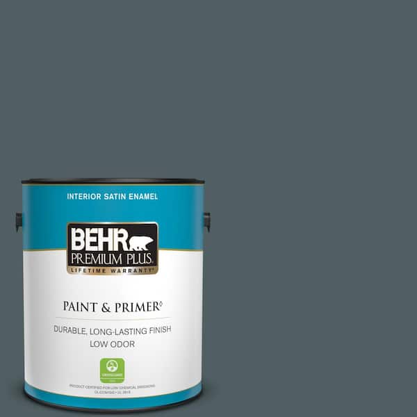 BEHR PREMIUM PLUS 1 gal. #740F-6 Marine Magic Satin Enamel Low Odor Interior Paint & Primer