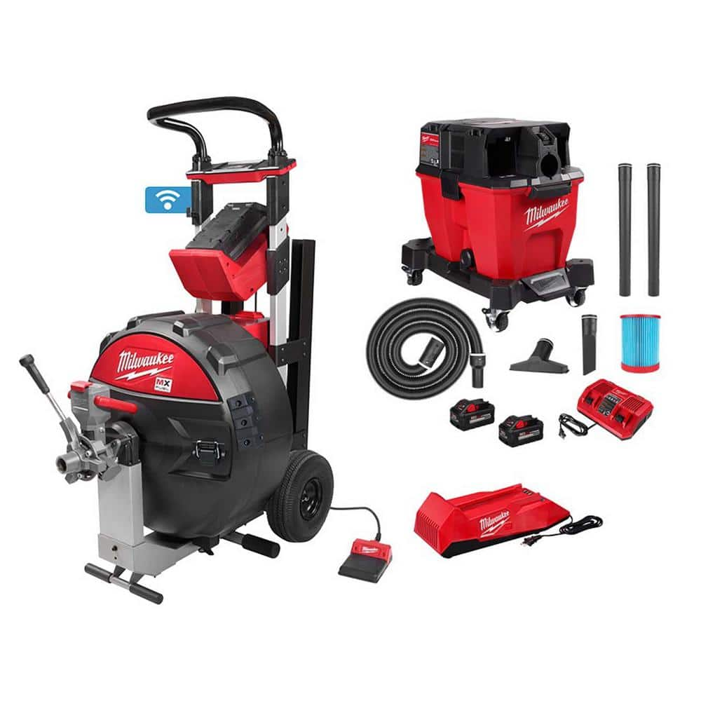 Milwaukee Mx Fuel Lithium Ion Cordless Sewer Drum Machine With M Fuel Gal Cordless Dual