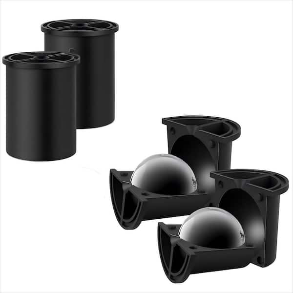 2-Pack Clear Ice Cube Maker, 2.5 in. Stainless Steel Ice Ball Maker Mold for Whiskey and Cocktails