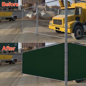 Privacy Fence Screen 5 x 80 ft. Dark Green Customized Outdoor Mesh Panels for Backyard, Construction Site with Zip Ties