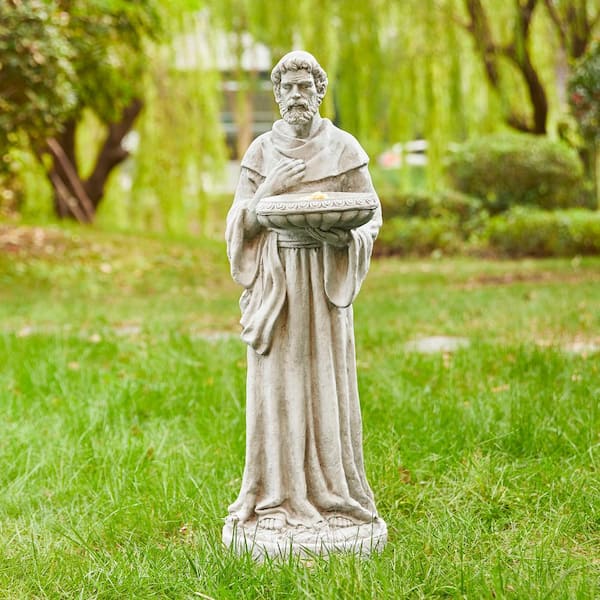 tightboothGREENERY STATUE HOODE 新品Lサイズ Glitzhome 32.75 in. H MGO St. Francis Garden Statue with