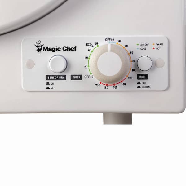 Magic Chef Compact Laundry Dryer Machine, Portable Dryer for Small Spaces,  3.5 Cubic Feet, White