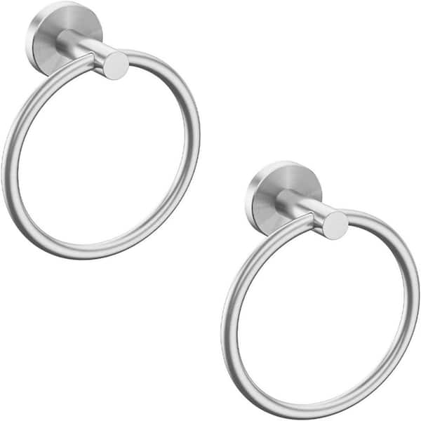 YASINU Wall Mounted Towel Ring 2 Pack in Brushed Nickel