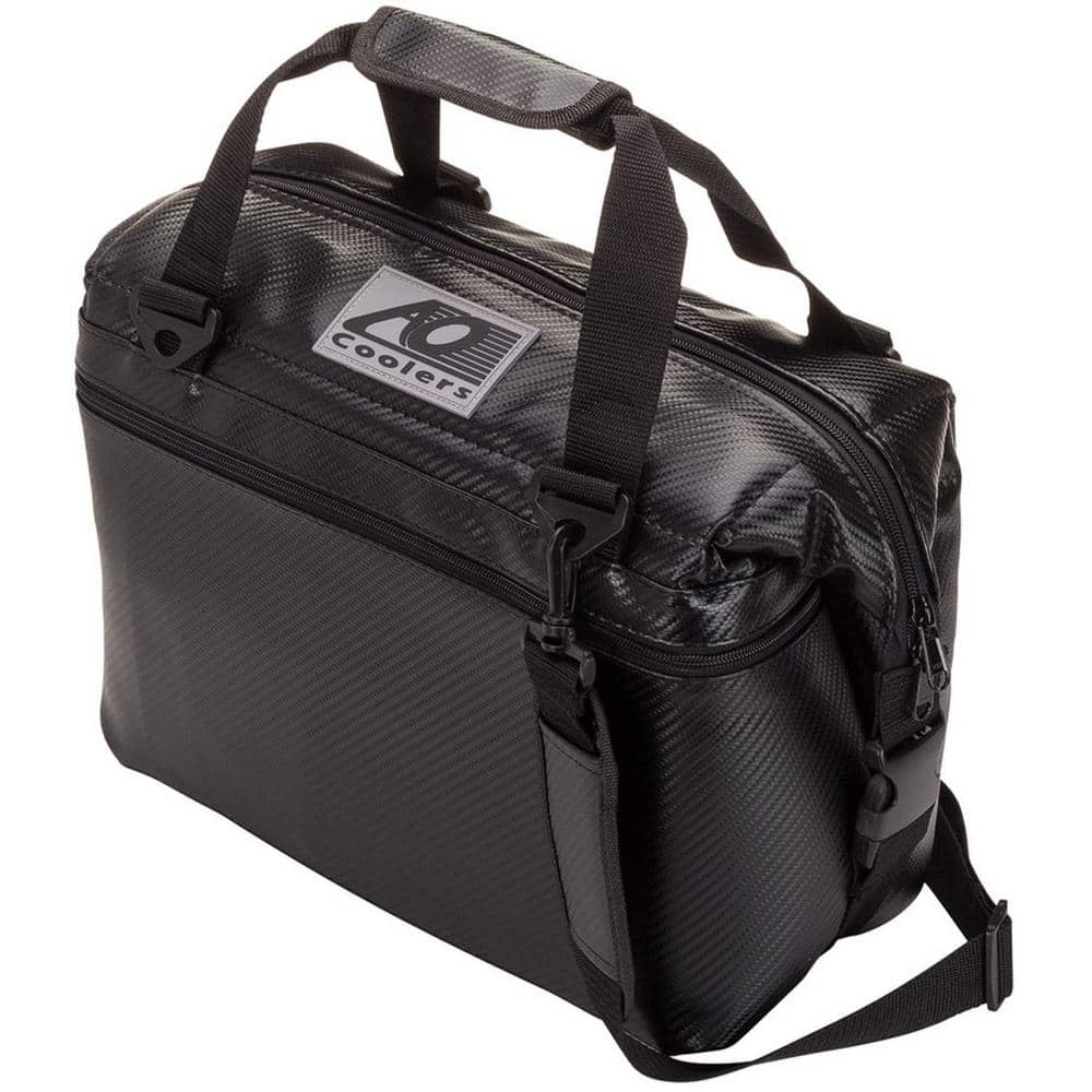 12 Qt. Soft Carbon Cooler with Shoulder Strap and Wide Outside Pocket