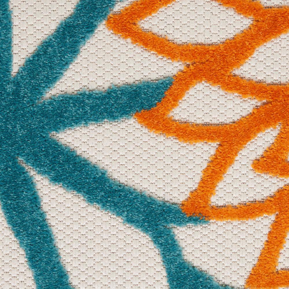 Tropical Aloha Bloom Turquoise Multicolor Floral Outdoor Rug
