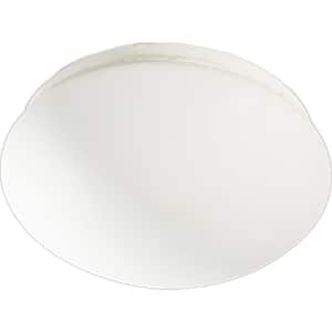 3.5 in. 1-Light Indoor/Outdoor White Bath/Vanity Mini Ceiling Semi-Flush Mount/Wall Sconce with Oval Half Sphere Shade