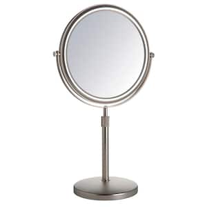 9" Diameter 5X-1X Table Top Makeup Mirror, Nickel