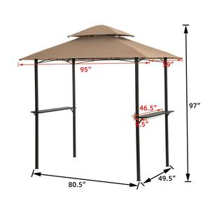 5 ft. W x 8 ft. L Brown Outdoor Grill Gazebo