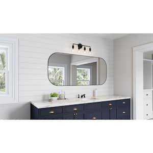 Placerville 21.5 in. 4-Light Black Bathroom Vanity Light Fixture with Geometric Socket