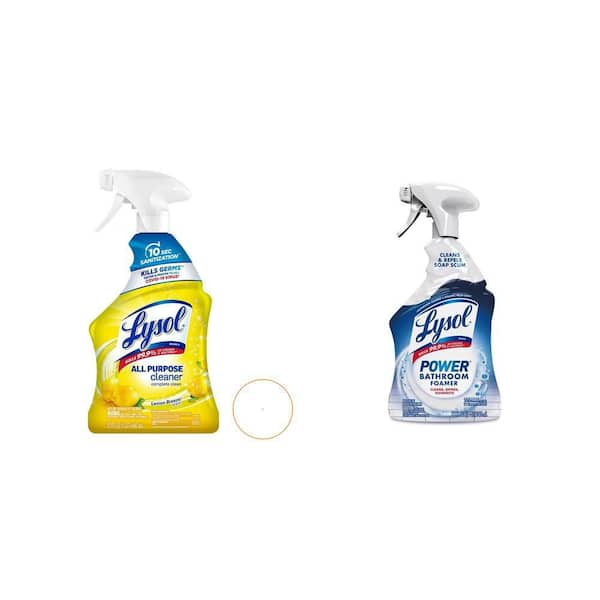 All Purpose Cleaner Spray, Lemon Breeze, 32 oz (2-Count) and Power Bathroom Foam Cleaner Spray, 32 oz (1-Count)