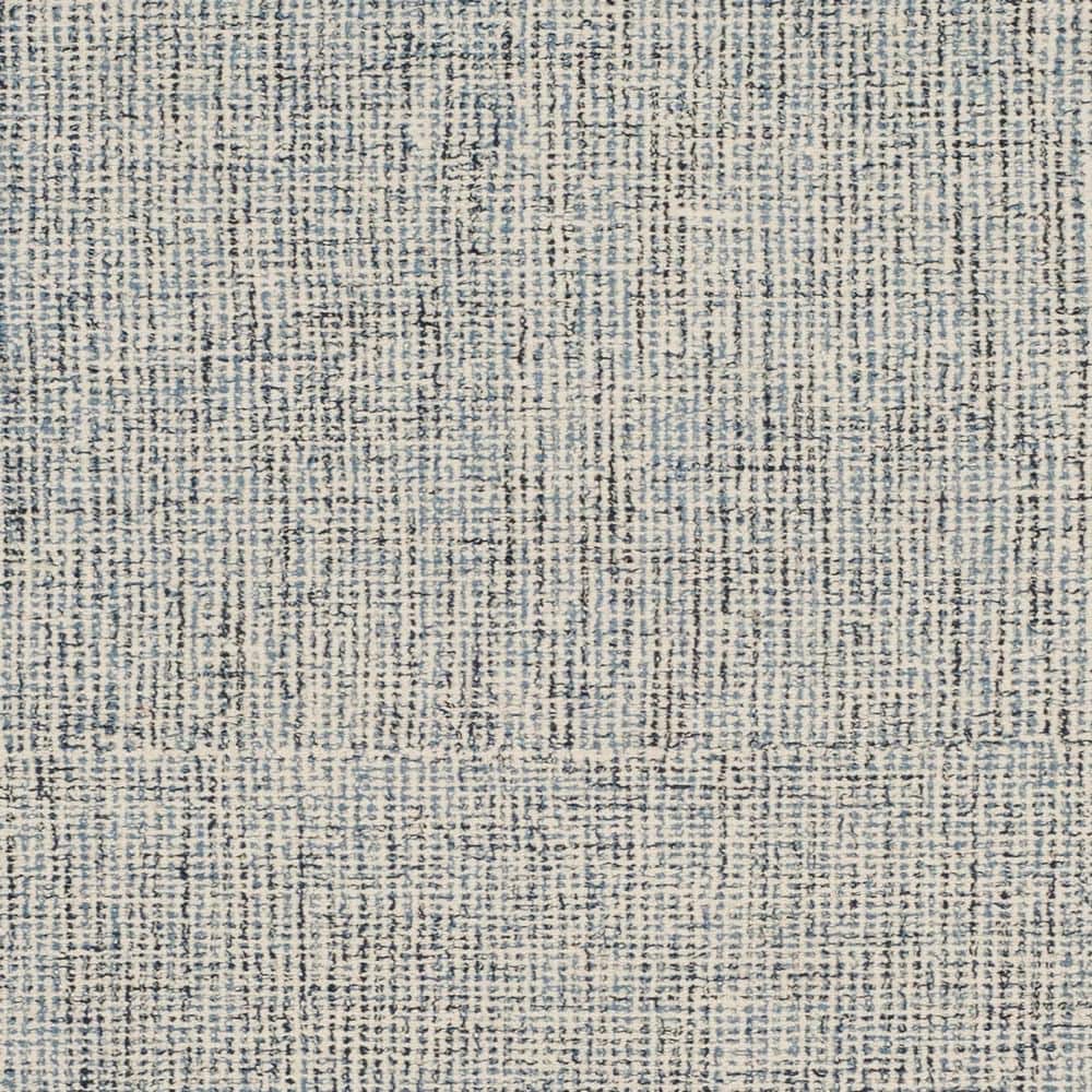 Navy and Ivory Handmade Wool Abstract Square Rug