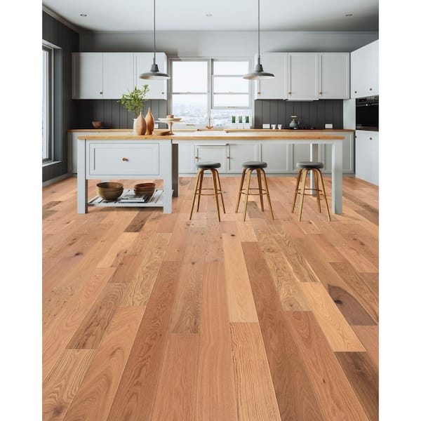 Prefinished Natural White Oak 1/2 in. T x 5.4 in. W Tongue and Groove Engineered Hardwood Flooring (35.1 sq.ft./case)