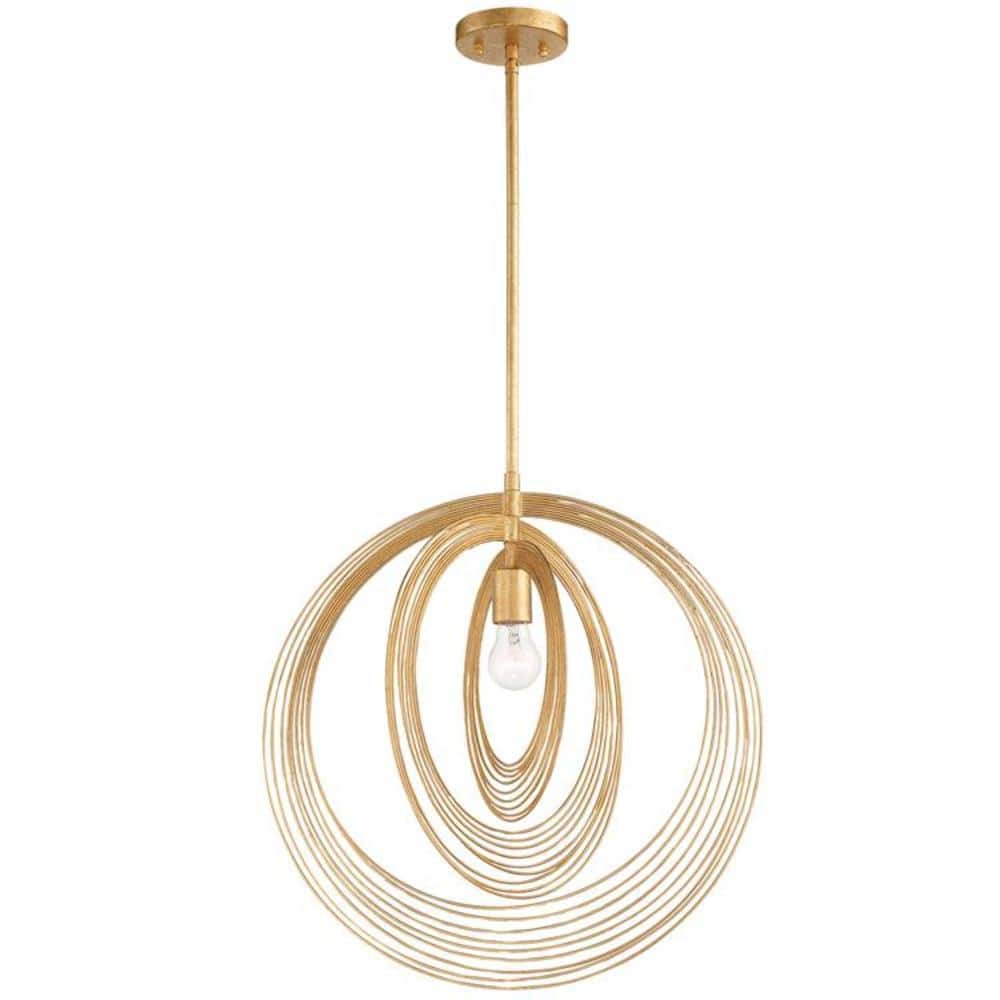 Renaissance Gold Globe Pendant Light with Crystal Accents