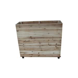 40 in. x 12 in. x 36 in. Solid Wood Mobile Planter Barrier in Unfinished Wood Color