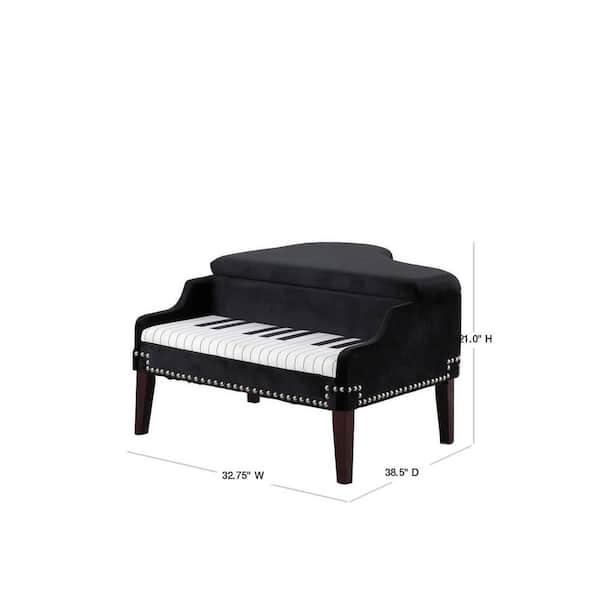ORE International 21 in. Navy Blue Grand Piano Silver Nailheads ...