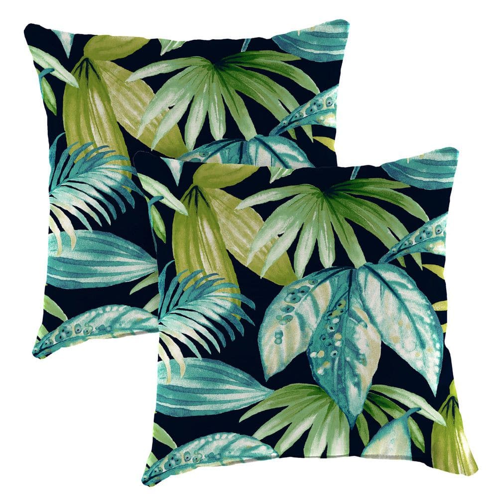 16 in. L x 16 in. W x 4 in. T Square Outdoor Throw Pillow in Seneca Navy (2-Pack) price history on PriceWatchPro