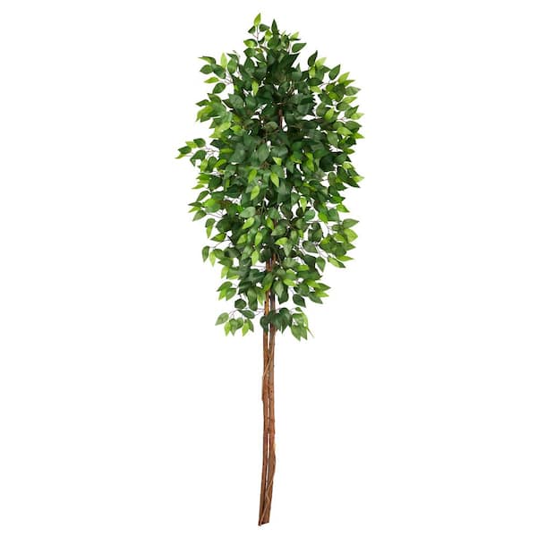 Nearly Natural 84 in. Green Artificial Double Trunk Ficus Tree