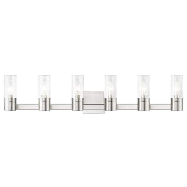 Midtown 6 Light Brushed Nickel Bath Vanity