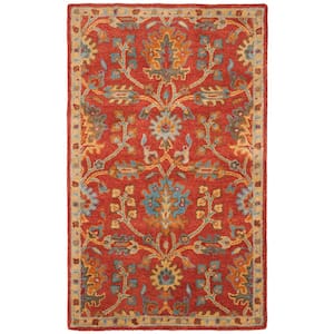 Heritage Red/Multi 3 ft. x 5 ft. Border Area Rug