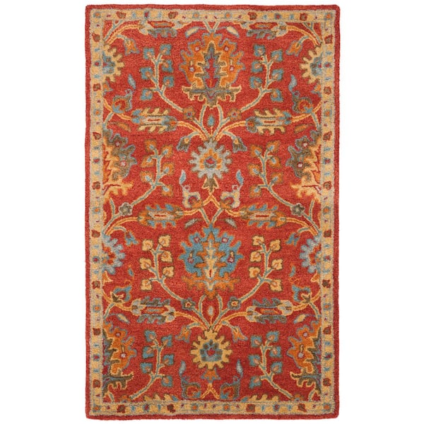 SAFAVIEH Heritage Red/Multi Doormat 3 ft. x 5 ft. Border Area Rug