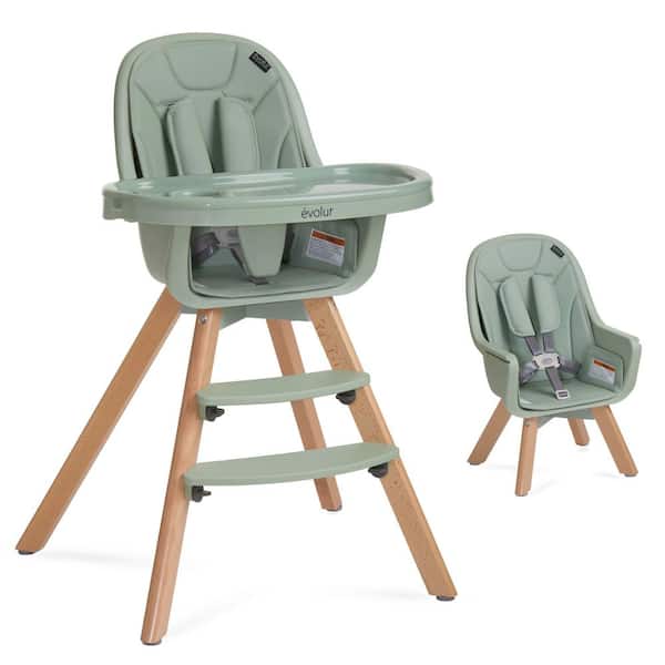 Zoodle Sage Green Modern 2-in-1 High Chair