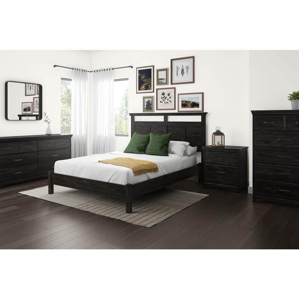 Cottage Charm Rubbed Black Double Nursery Dresser