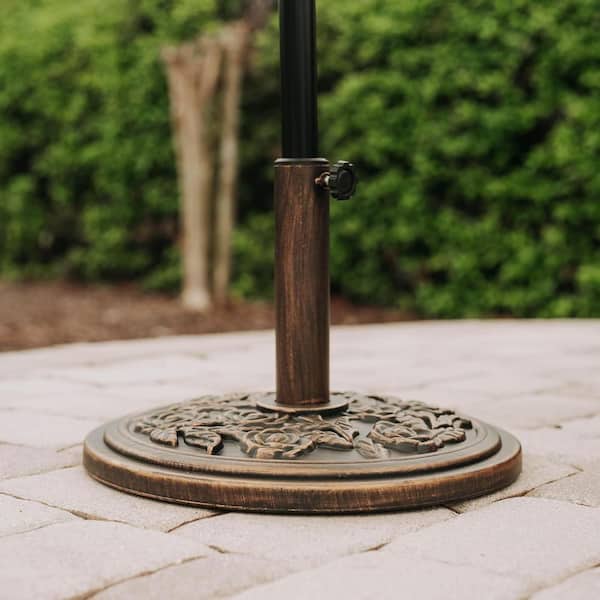 bronze patio umbrella base 20 lb Metal Patio Umbrella Base in Bronze L0GPSDS2HH