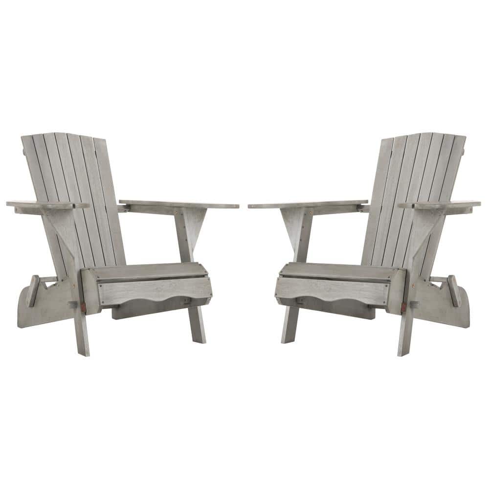 SAFAVIEH Breetel Grey Wash Wood Adirondack Chair (2-Set) PAT7034B-SET2 ...