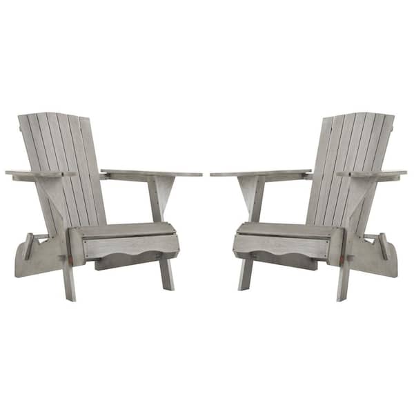 SAFAVIEH Breetel Grey Wash Wood Adirondack Chair (2-Set)