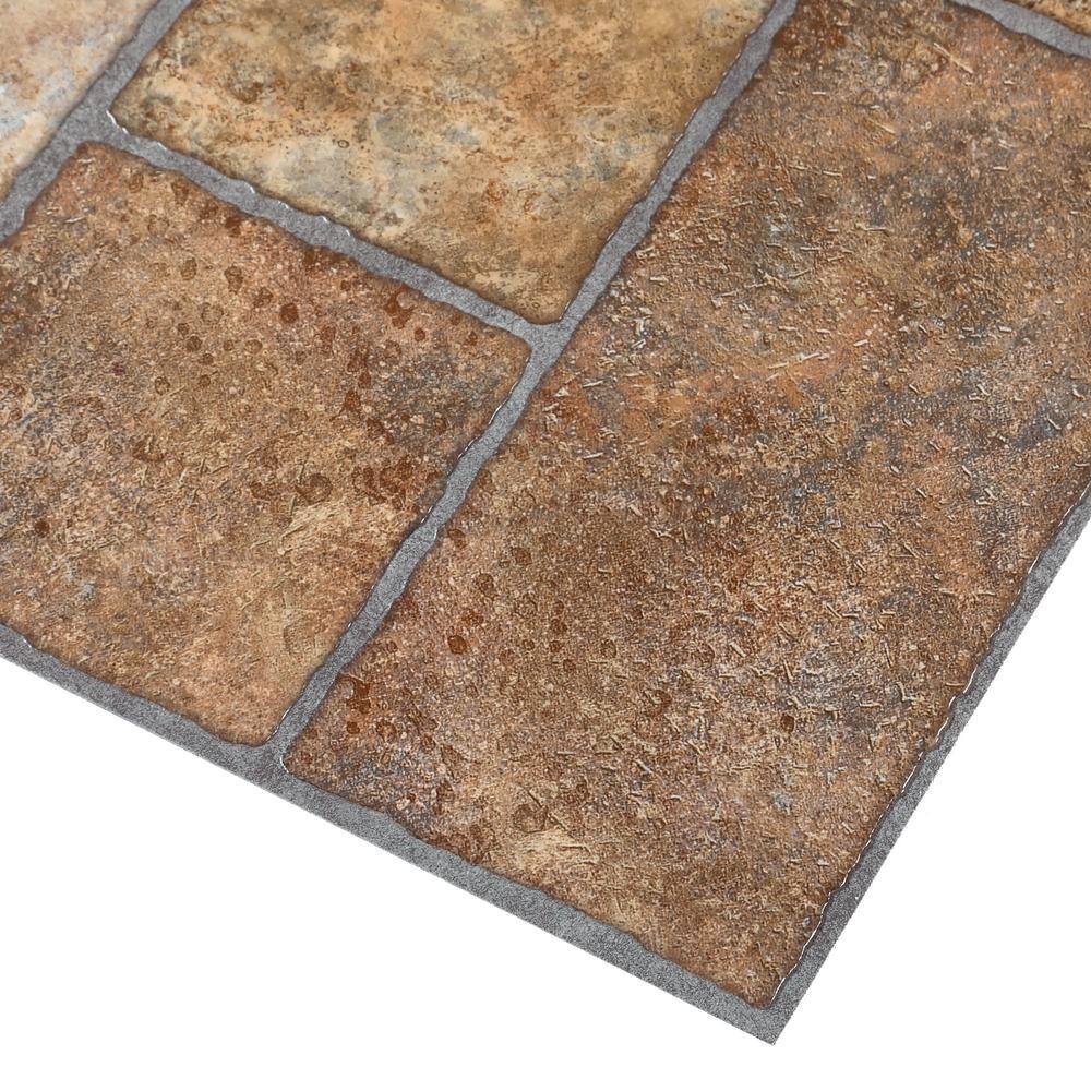 Buy Bodden Bay 12 in. x 12 in. Terra Cotta Peel and Stick Vinyl Tile ...