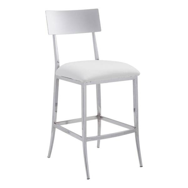ZUO Mach Leatherette Counter Chair in White