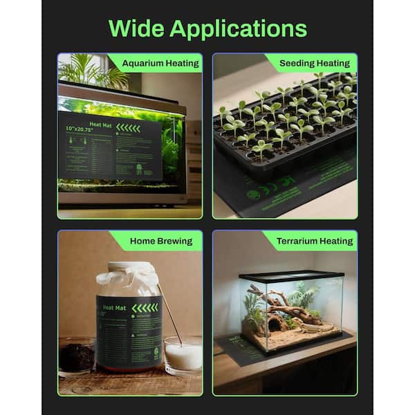 10 in. x 20.75 in. Durable Seedling Heat Mat for Seed Germination, Indoor Growing, Hydroponic-2-Pack