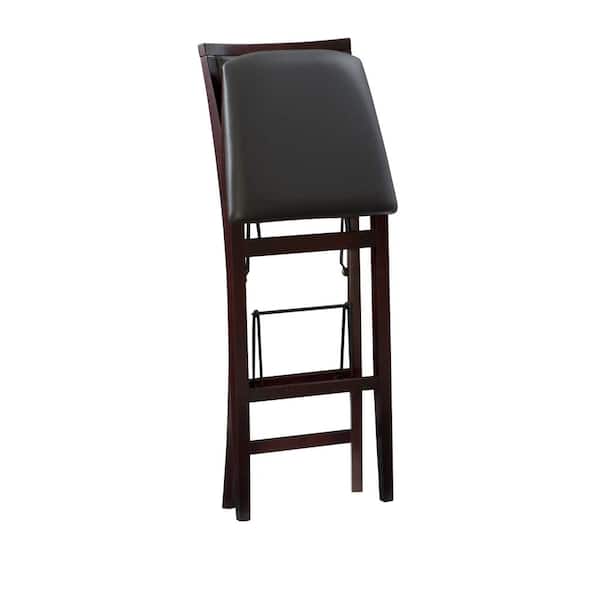 Linon Home Decor - Keira Merlot Folding Barstool with Padded Seat and Back